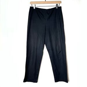 Eileen Fisher black elastic waist casual straight leg pants size small S B171